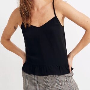 Madewell Silk Ruffle-Hem Cami Top